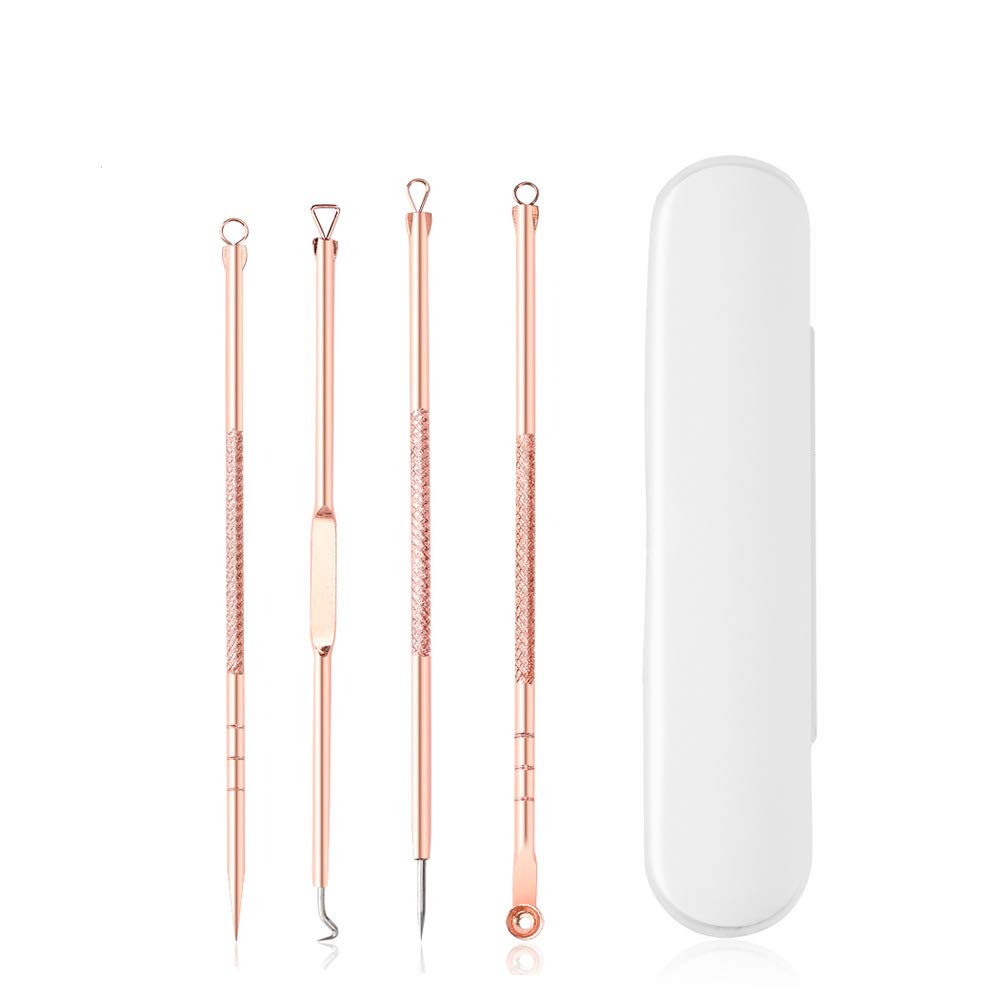 2 Sets(8pcs) Stainless Steel Rose Gold Blackhead Needle Kit Acne Extractor Remover Tool Set Best for Gilrs Women and Men Facial Care Skin Protect