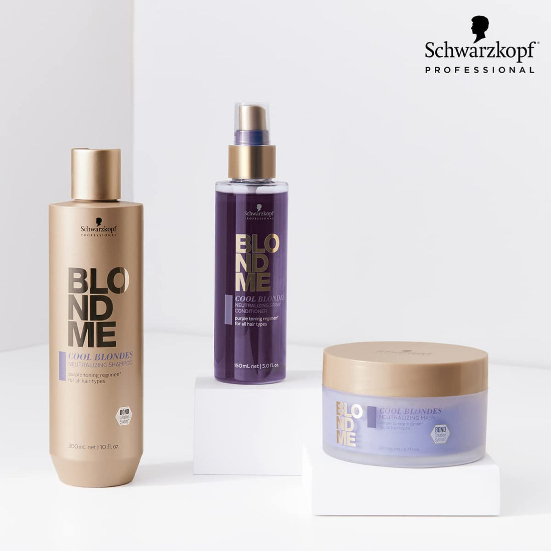 BlondMe Cool Blondes Neutralizing Shampoo – Moisturizing Hair Cleanser with Purple Toning Pigments – Neutralizes Yellow Tones and Brassiness in All Blonde Hair Types, 1000 ml