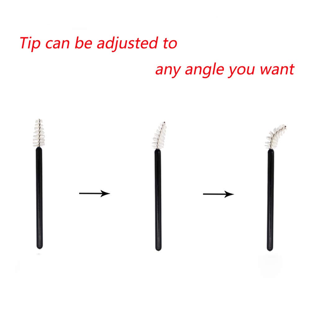 Upgrade Mini Mascara Wands Disposable Eyelash Brushes for Extensions Eye Brow Brush Makeup Tool Bulk, 200 Pack Set, 4 Colors