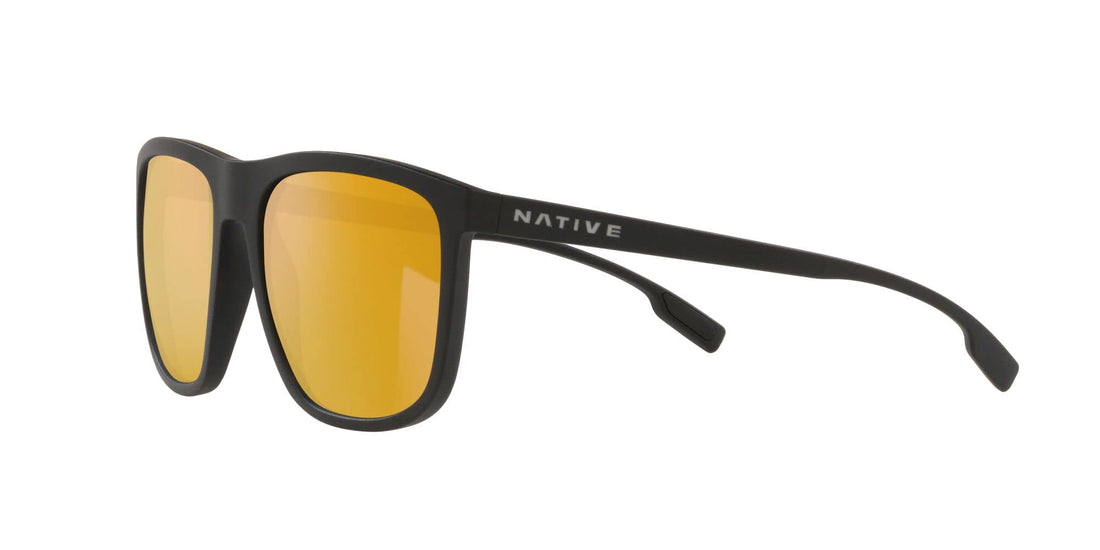 Native Mesa Square Sunglasses, Matte Black/Polarized Bronze Reflex, 57 mm