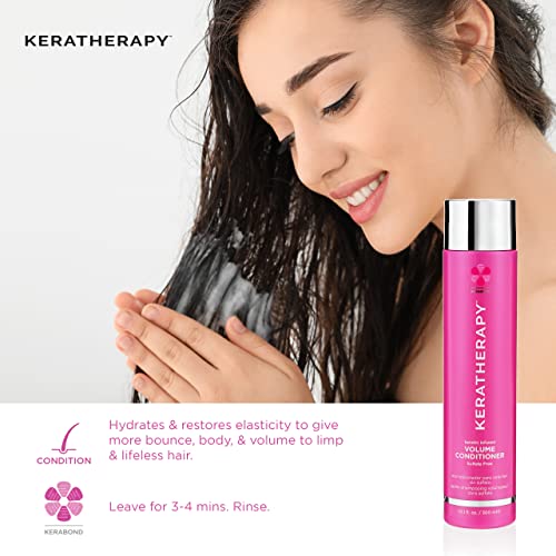 Keratherapy Keratin Infused Volume Conditioner, 10.1 fl. oz., 300 ml - Thin Hair Conditioner for Volume & Thickening - With Hemp Seed Oil, Indian Laurel Extract, Sea Kelp & Hydrolyzed Silk