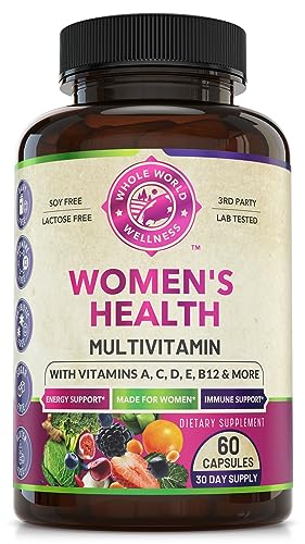 Womens Daily Multivitamin Multimineral Supplement for Energy, Mood, Focus, Hair, Skin & Nails. Made for Women with 30+ Nutrients, Fruit & Energy Blend. Womens Vitamins 60 Capsules. Made in the USA.
