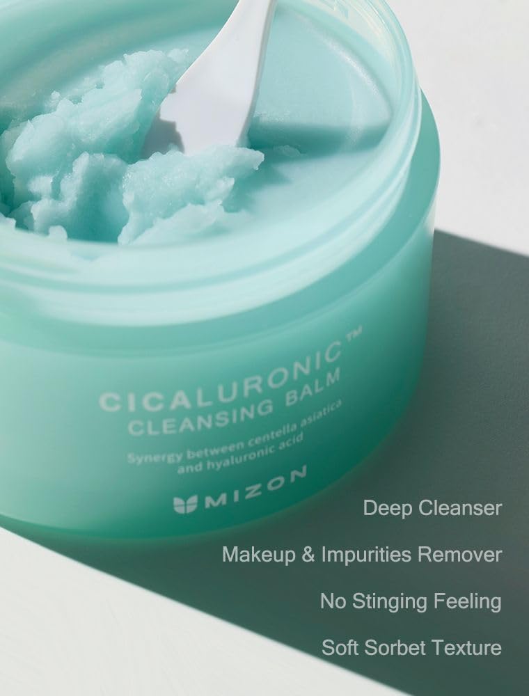 MIZON Cicaluronic Cleansing Balm, Makeup Remover, Centella Asiatica,Hyaluronic Acid, One Step Cleansing (2.7 fl oz)