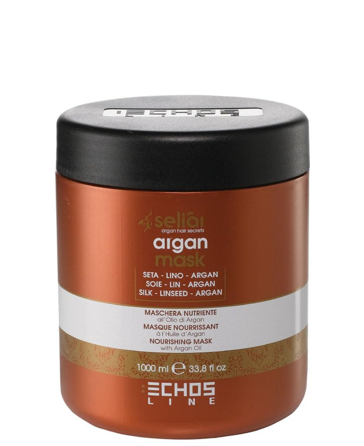 Echos Line Seliar Argan Oil Nourishing Mask 33.8 oz - Free Starry Lip Plumping Gloss 10ml