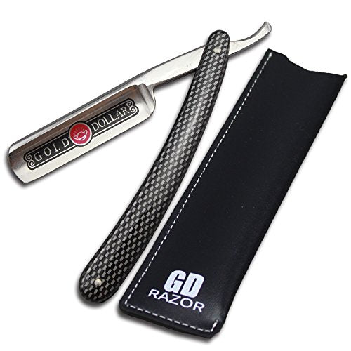 Gold Dollar Shaving Cut Throat Straight Razor Color Silver and Black