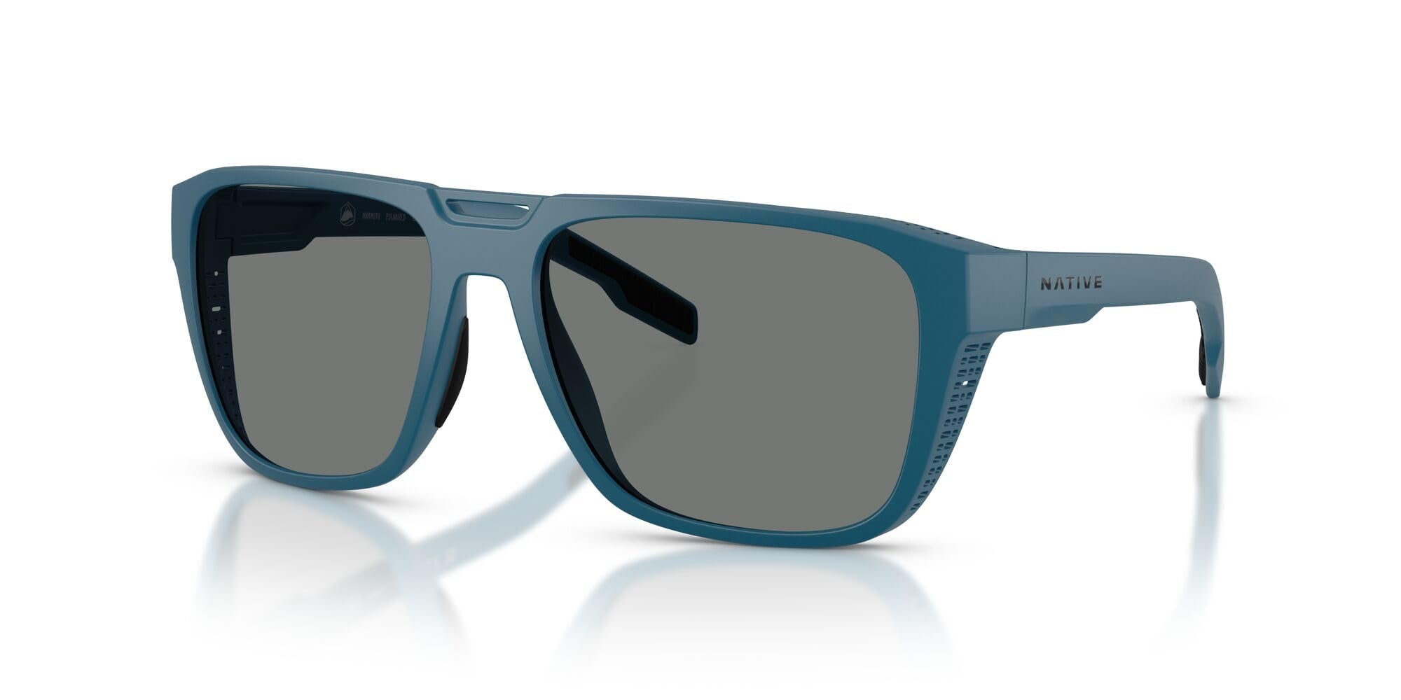 Native Eyewear Men's Mammoth Square Sunglasses, Overland Blue/Grey Polarized, 57 mm