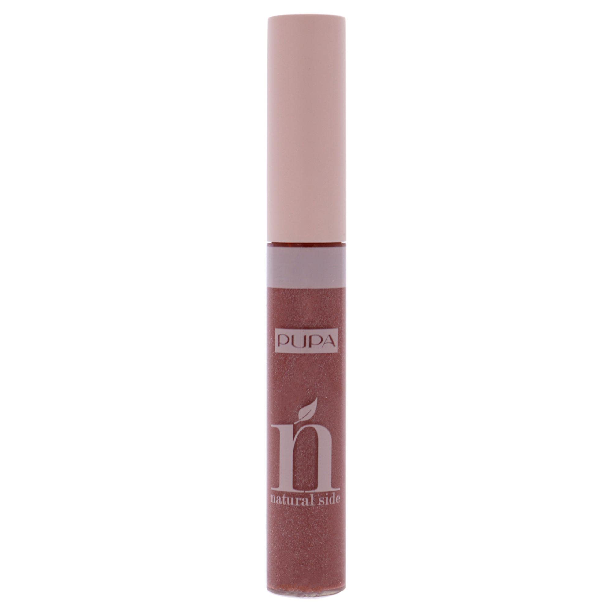 Pupa Milano Natural Side Lip Gloss - Ultra Radiant Effect With 99.8% Ingredients of Natural Origin - Comfortable and Non-Sticky - Contains Natural Oils and Rice Starch - 004 Pearly Nude - 0.17 Oz