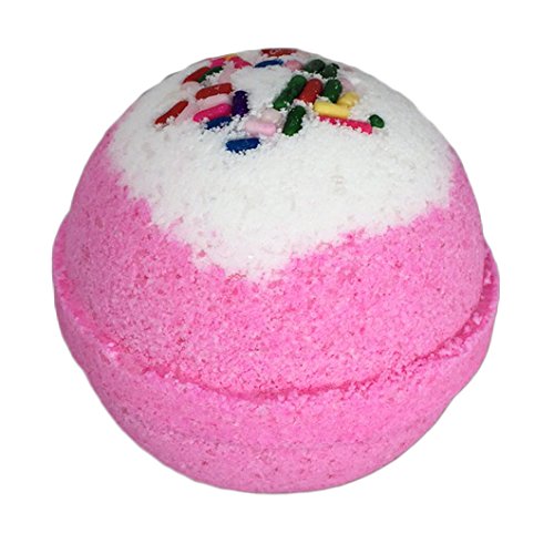 Birthday Cake Bubble Bath Bomb In Gift Box - Large Lush Pink Cupcake Bath Fizzy By Two Sisters Spa - Homemade By Moms In The Usa - Relaxing, Moisturizing, Fun Gift For All Ages