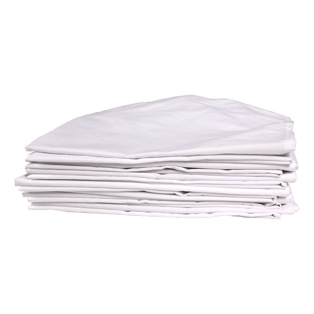 Sprogs Standard Size Daycare Sheets, Soft Fitted Cot Sheets for Preschool and Daycare, Pack of 12, White
