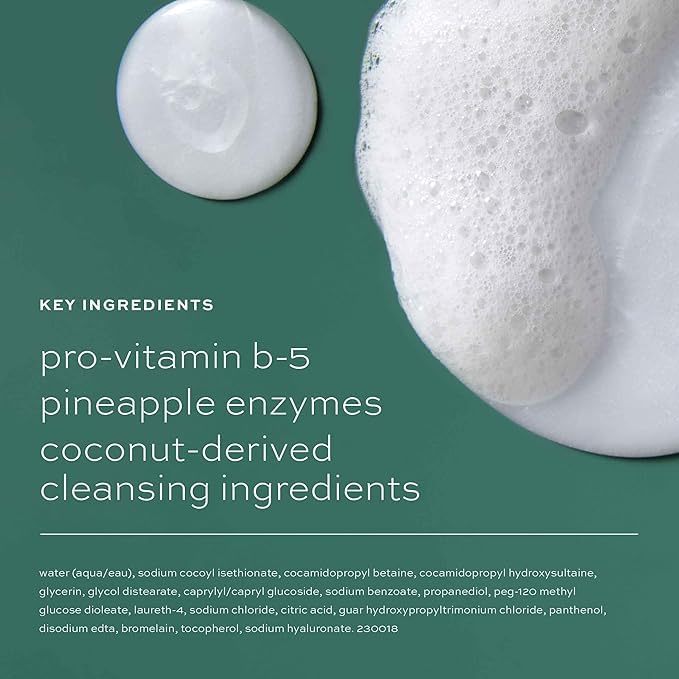 ITK Skincare 2-in-1 Milk-To-Foam Gentle Cleanser - Effective Face Wash + Makeup Remover with Vitamin B5, Pineapple + Coconut Enzymes for Radiant Skin - Cleanse, Remove Excess Makeup + Moisturize Skin