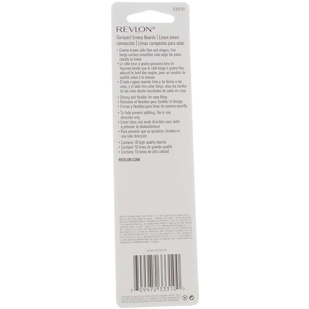 Revlon Compact Emery Board 10 ea (Pack of 2)
