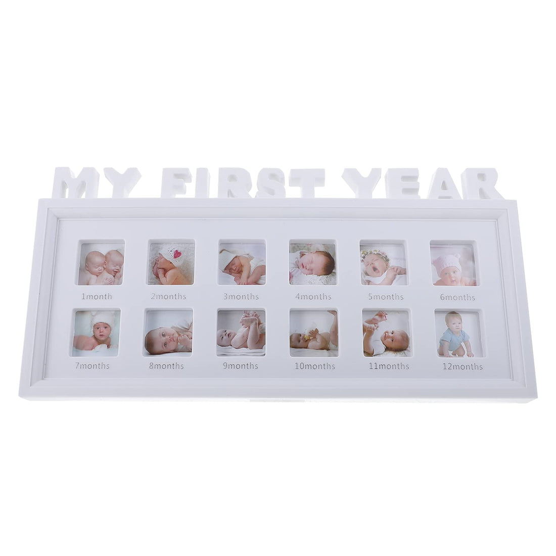 BESPORTBLE Baby First Year Photo Frame 0-12 Month Baby Pictures Baby’S First Year Photo Frame Newborn Growth Photo Frame Keepsake Frame Baby Room Decoration