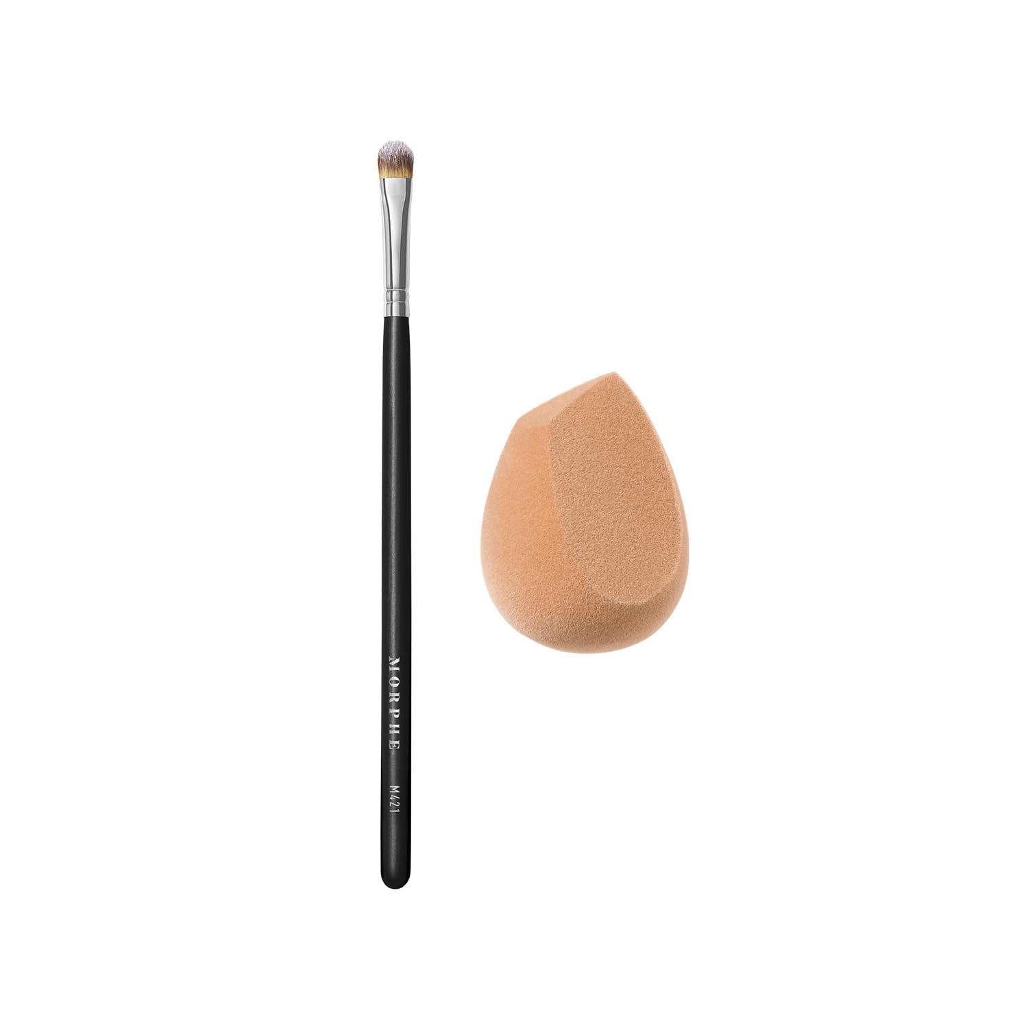Morphe Perfect Complexion Duo - Mini Concealer Brush and Microfiber Beauty Sponge for Foundation - Professional-Quality Beauty Tools & Accessories (2 Count)