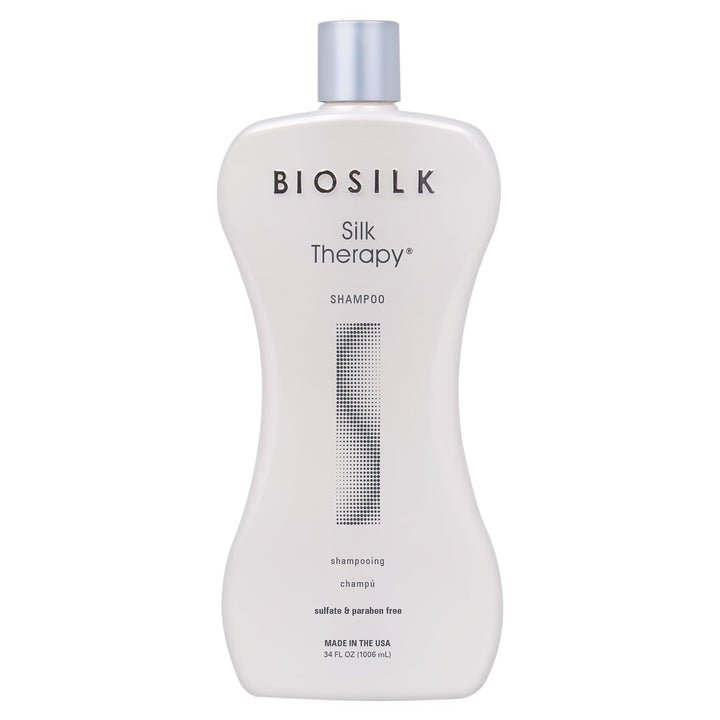 BioSilk Silk Therapy Shampoo, Gentle Hair Cleanser Delivers Healthy & Shiny Hair, Great For All Hair Types, Sulfate, Paraben, & Cruelty-Free, 34 Oz