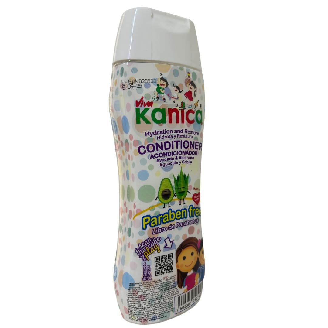 KANICA Hydrating Conditioner - Curly Hair - Kids Conditioner - Baby Hair Product -Deep Conditioner with Aloe Vera & Avocado Oil - Paraben-Free -Hair Care Conditioner - 13.5 Fl Oz Kids Confitioner