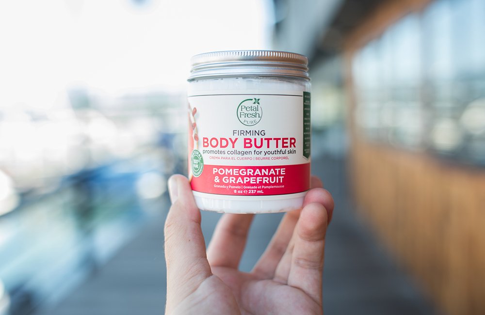 Petal Fresh Pure Firming Pomegranate & Grapefruit Body Butter - 237 ml | Organic Coconut Oil, Argan Oil, Shea Butter | Promotes Collagen | Natural Ingredients, Vegan and Cruelty Free