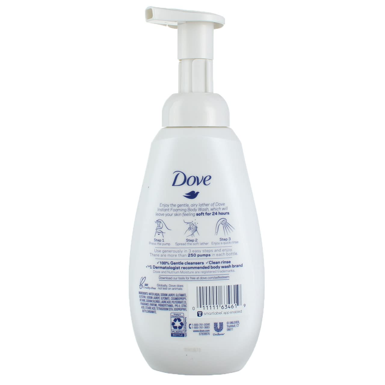 Dove Shower Foam Deep Moisture Foaming Body Wash, 13.5 Ounce (Pack of 3)