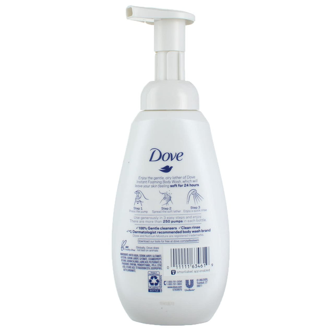 Dove Shower Foam Deep Moisture Foaming Body Wash, 13.5 Ounce (Pack of 3)