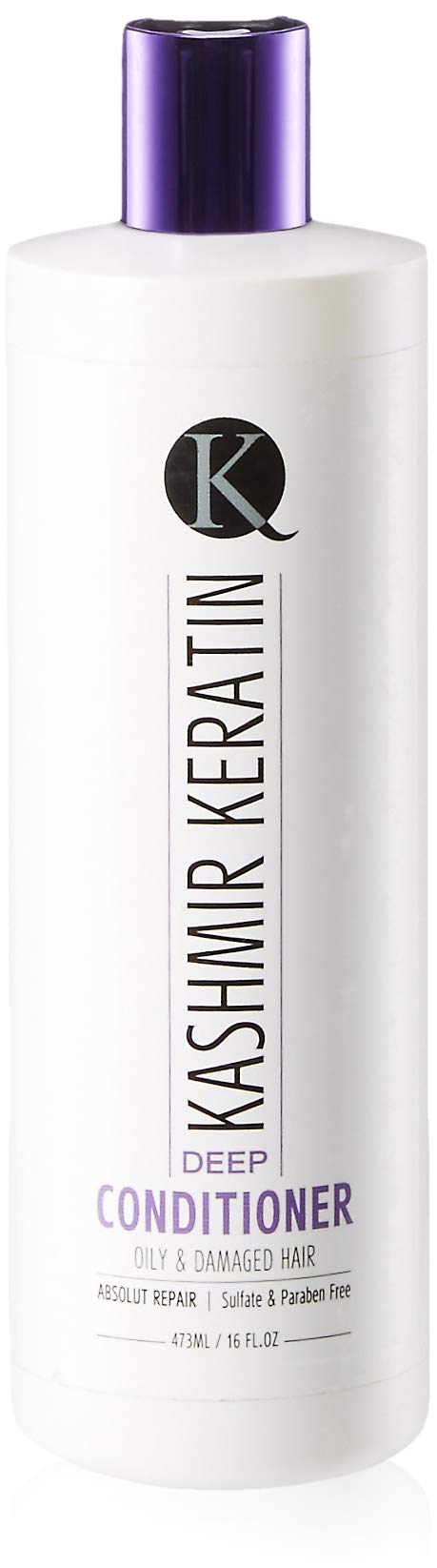 Kashmir Keratin Kashmir Keratin Deep Conditioner For Oily And Damaged Hair Sulfate And Paraben FREE NEW PRESENTATION (16 Fl Oz.)
