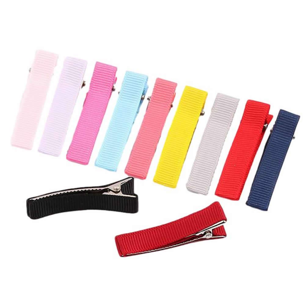 Cinaci 60 Pack/30 Pairs Solid 2 Inch Grosgrain Ribbon Fabric Covered Fully Lined Alligator Hair Clips Duckbill Small Cloth Wrapped Barrette DIY Craft Hair Bows Accessories for Baby Girls Toddlers Kids