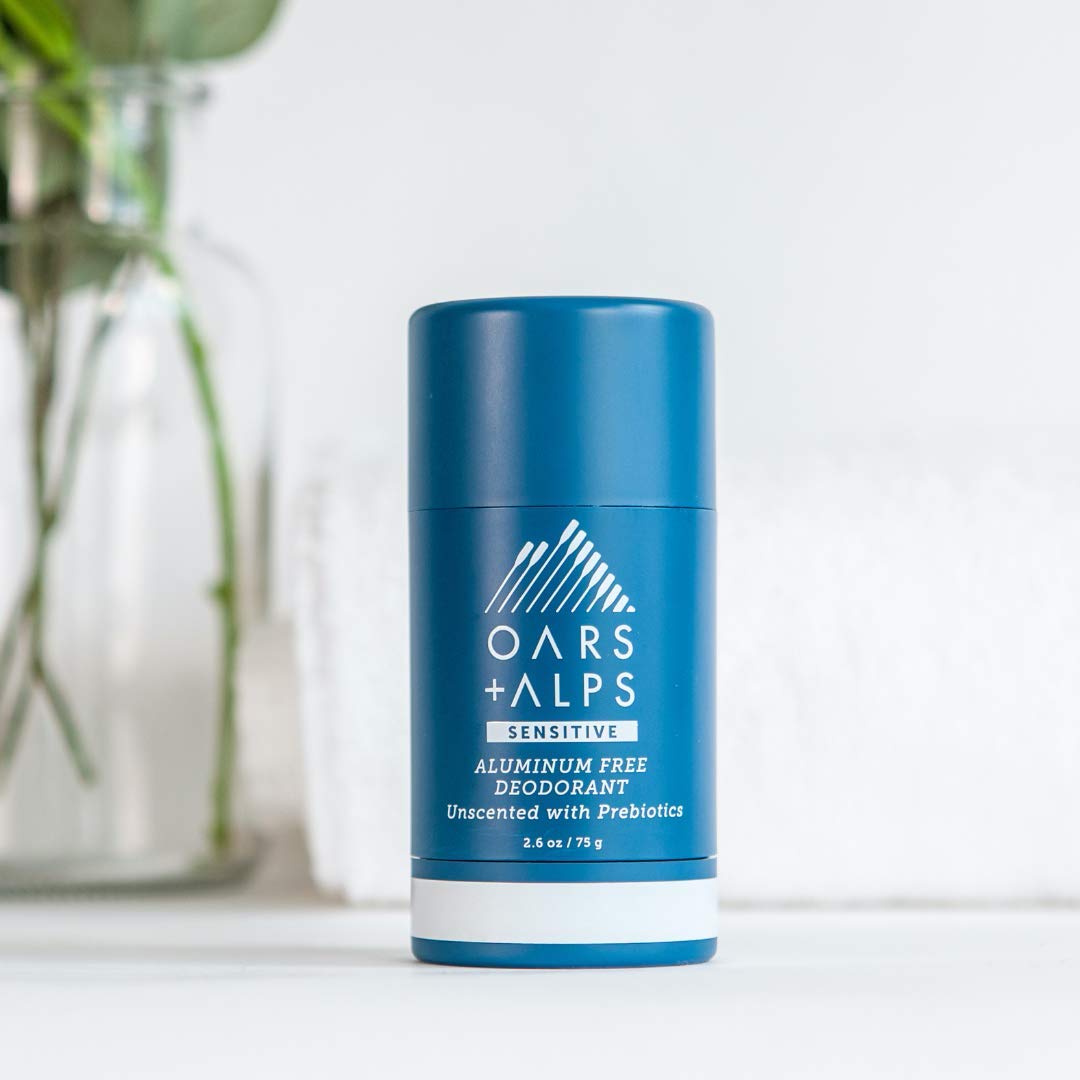 Oars + Alps Natural Deodorant for Men and Women with Prebiotics, Aluminum and Alcohol Free, Microbiome Friendly, Unscented, 2.6 Oz