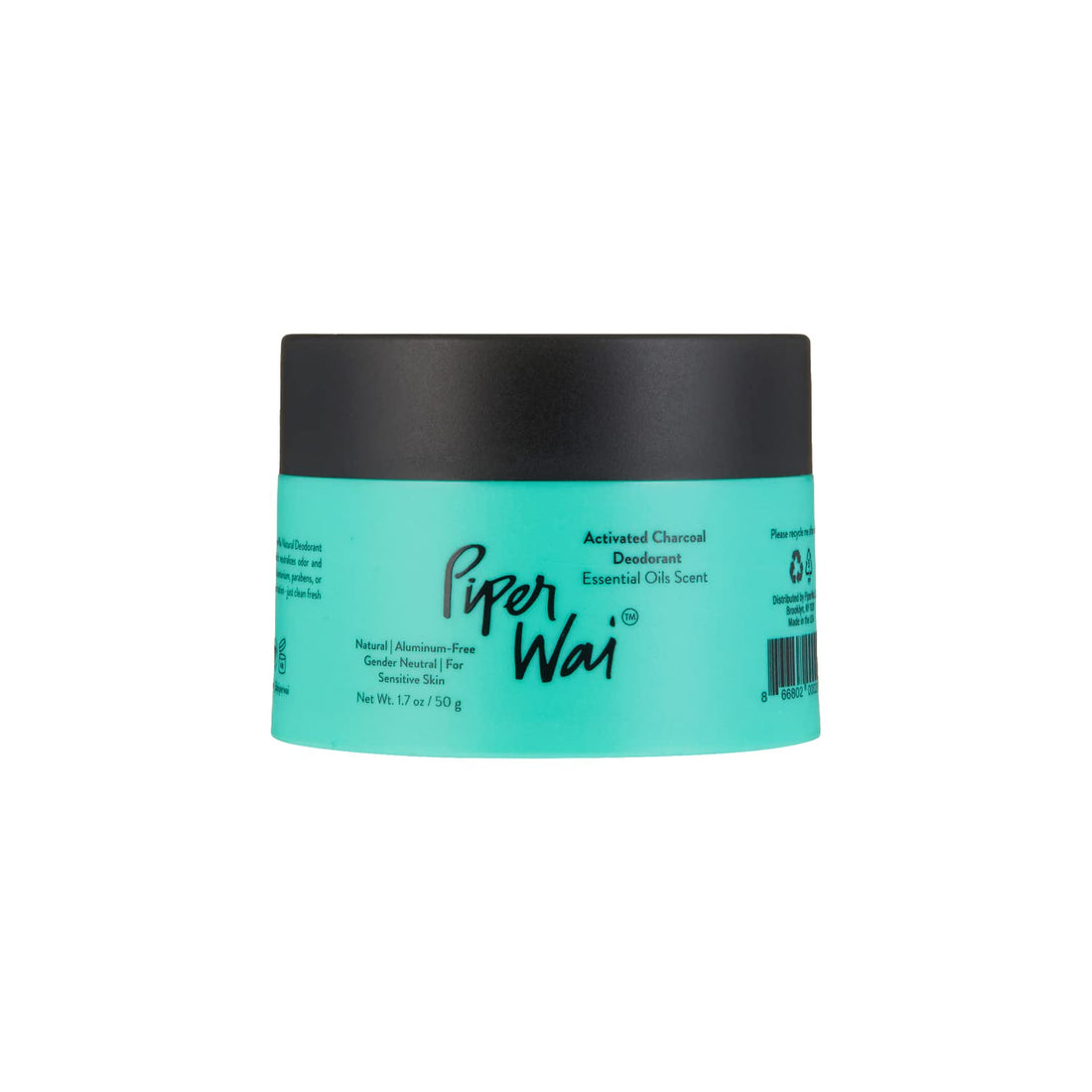 PiperWai Natural Deodorant Jar, 2 Ounce