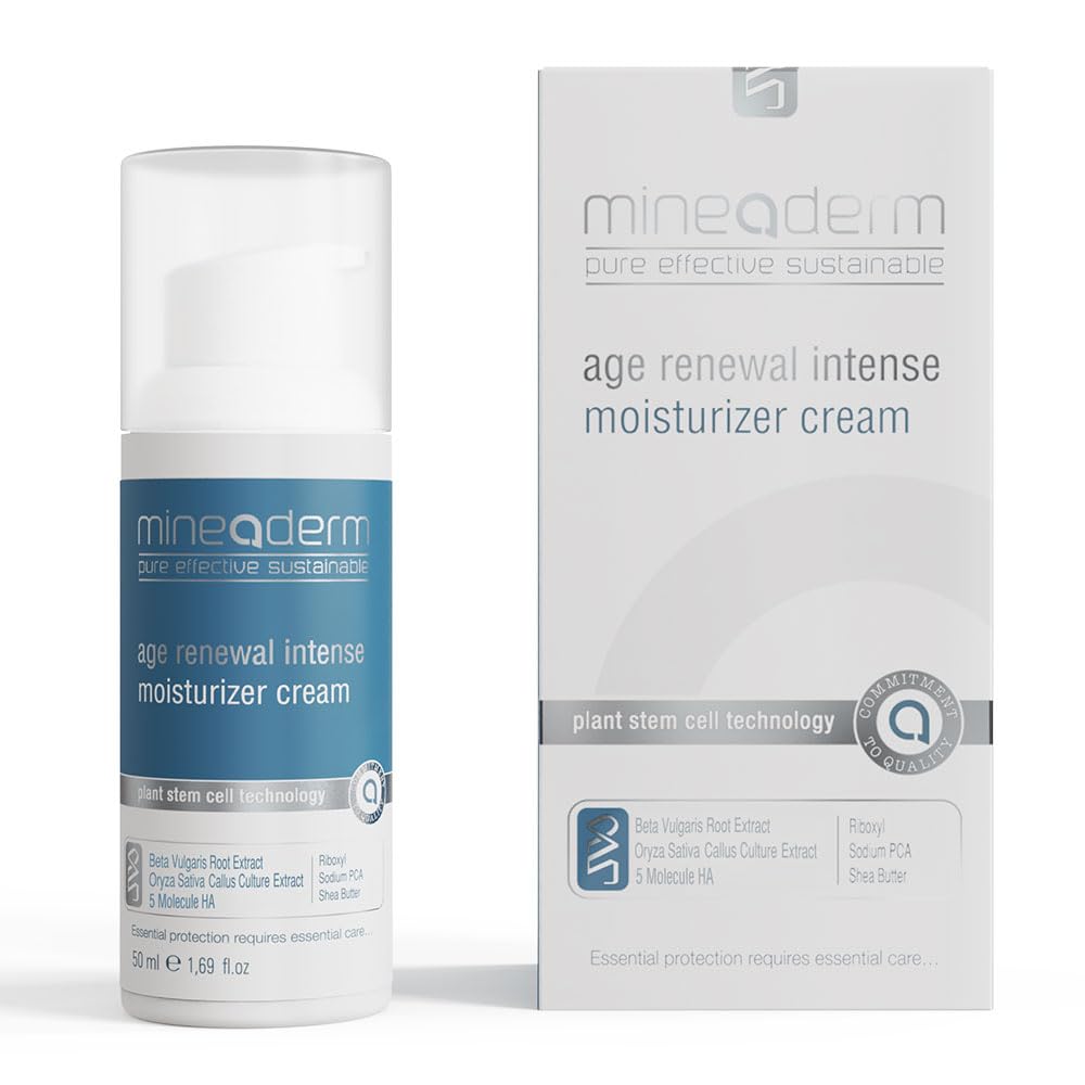 Mineaderm Age Renewal Intense Moisturizer Cream for Face Natural Skin Care 1.69 Oz, Revive Healthy Tone Sun Damage, Anti Aging, Face Moisturizer