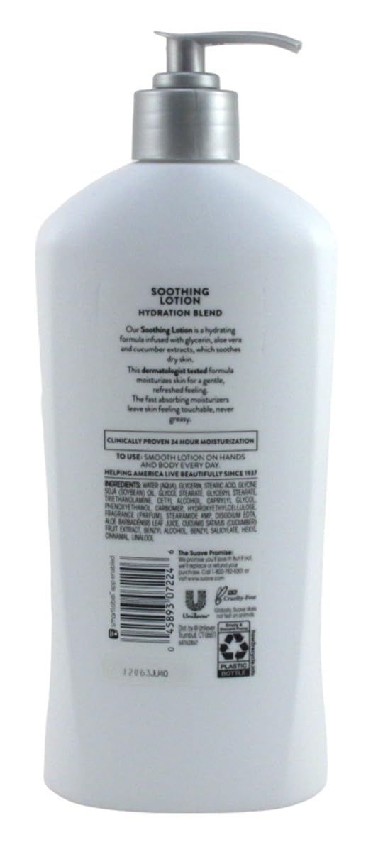Suave Skin Lotion 18 Ounce Pump Soothing Aloe (532ml) (2 Pack)