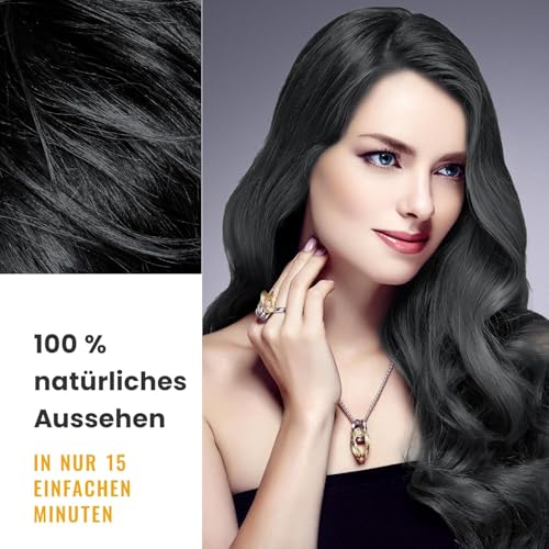 KINGMING Black Hair Dye Shampoo 3 in 1 for Gray Hair, Hair Color Shampoo for Women Men Grey Hair Coverage, Herbal Ingredients Champu Con Tinte Para Canas 500ml (Black).