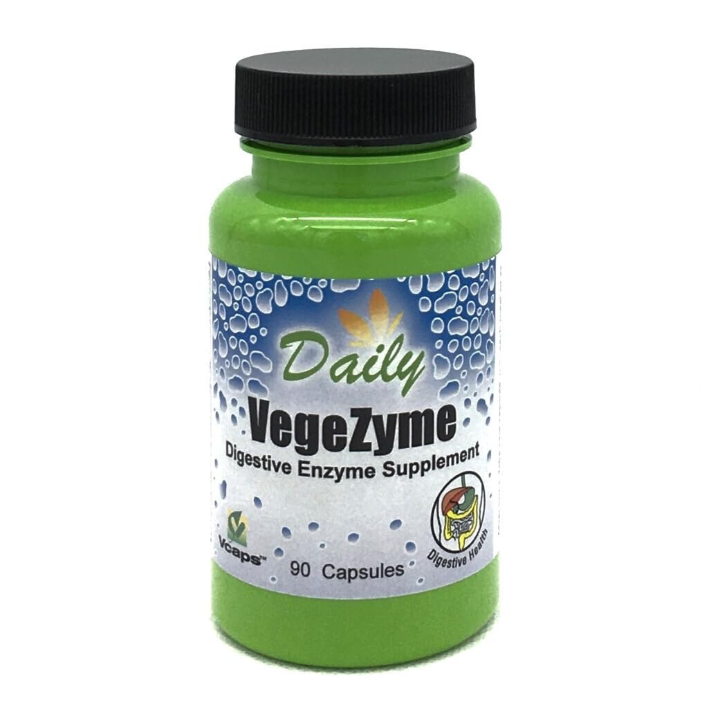 Daily Manufacturing VegeZyme™ Vegetarian Digestive Enzymes (Amylase, Lactase, Protease, Lipase, Cellulase, Bromelain & Papaya)