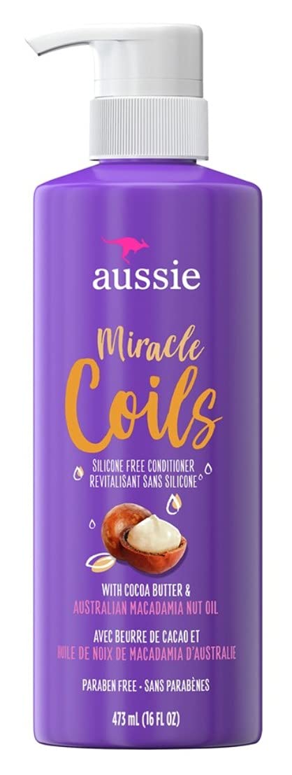Aussie Conditioner Miracle Coils 16 Ounce (Silicone Free) Pump (473ml) (Pack of 2)