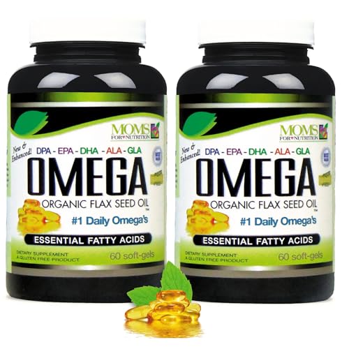 Natural Omega 3-6-9 Blend with DPA, EPA, DHA, ALA and GLA and Organic Flax Seed Oil Plus Wild Caught Natural Fish Oil - Over 2,800 Milligram Strength - Gluten Free - Made in The USA - 60 SoftGels