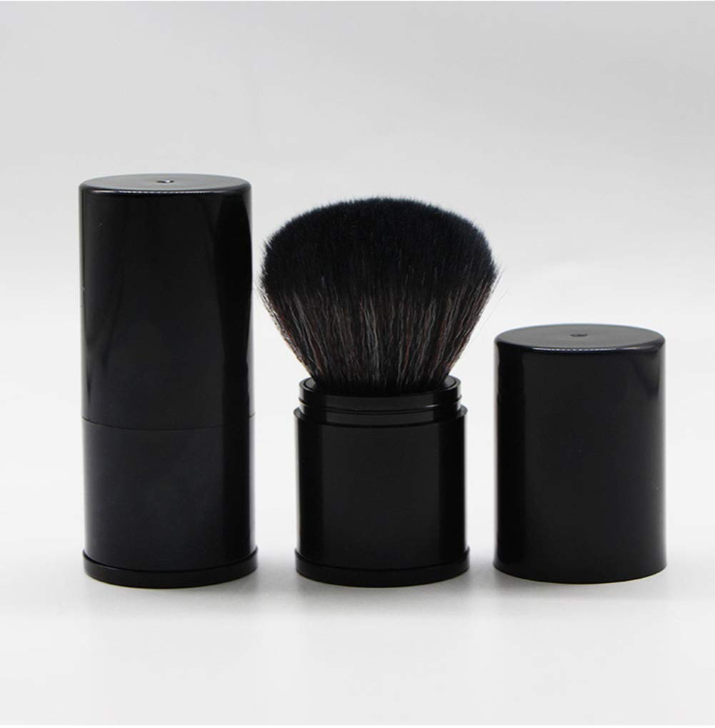 AKOAK 1 Pack Extensible Make-up Brush 2 Color Black/Pink Contour Brush Portable Blush Brush Advanced Foundation Brush Travel Set Make-up Tool (Black)