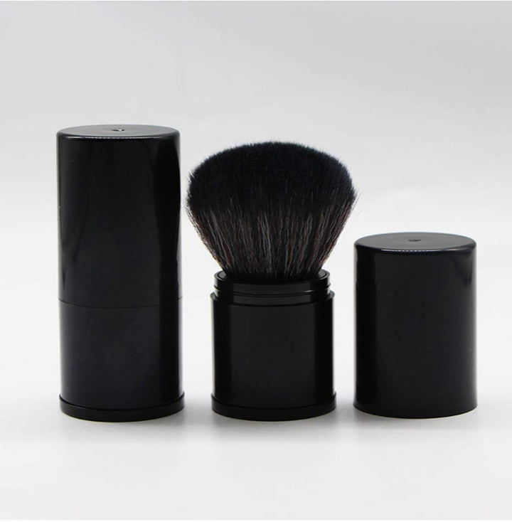 AKOAK 1 Pack Extensible Make-up Brush 2 Color Black/Pink Contour Brush Portable Blush Brush Advanced Foundation Brush Travel Set Make-up Tool (Black)