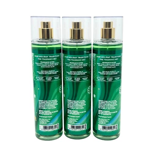 Bath & Body Works Vanilla Bean Noel Fine Fragrance Mist 8oz - Lot of 3