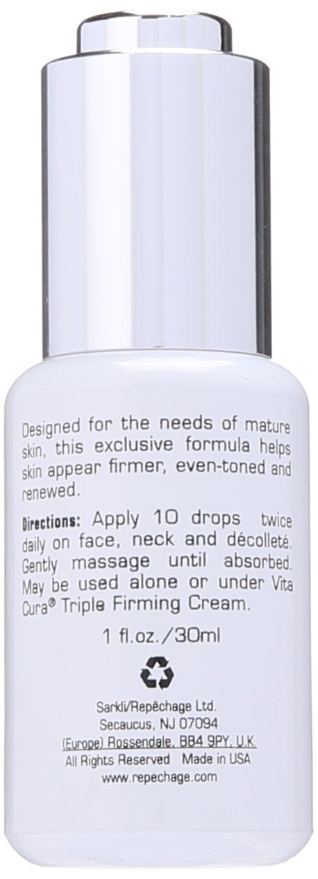 Repechage Vita Cura Renewal Serum Natural Anti-Aging Face Moisturizer with Hyaluronic Acid, Marine Seaweed, Antioxidant EGCG, & Vitamin K to Brighten, Smooth and Even Tone for Men and Women 1 fl Oz