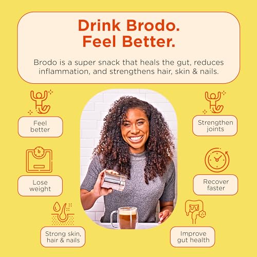 Brodo Deeply Rooted Organic Chicken Broth with Turmeric & Ginger, Nutrient-Rich Chicken Bone Broth Organic, High in Protein and Collagen for Wellness and Cooking, (6x 8.3 oz. Pouches)