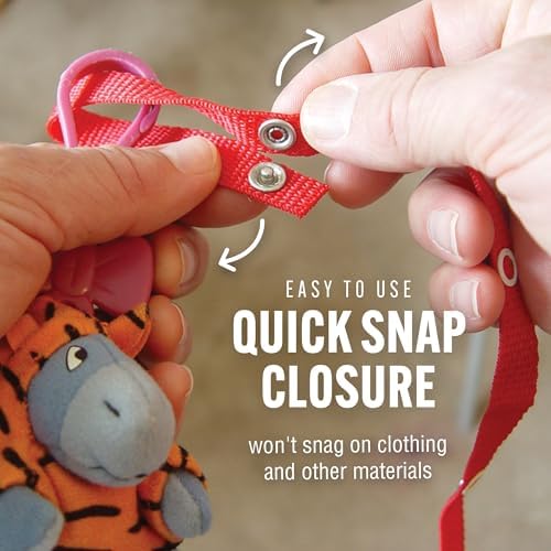 Baby Buddy Secure-a-Toy, Adjustable Pacifier and Teether Strap for Stroller, Highchair, and Car Seat, Purple Lilac Pink Gray, 4 Pack