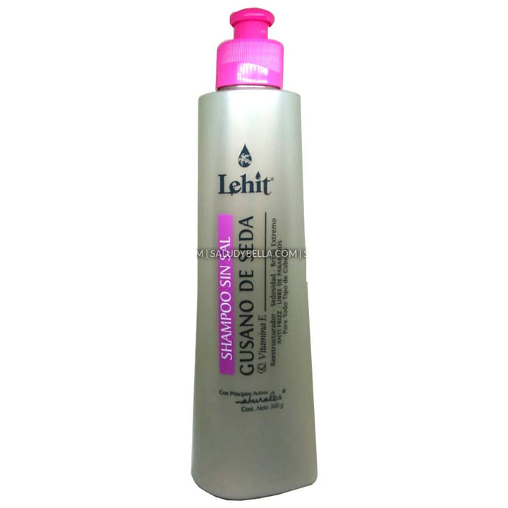 Lehit Champu Sin Sal Gusano De Seda & Vitamina E Reestructurador | Salt-Free Shampoo Silkworm And Vitamin E Restructuring Silkiness (Regular Size 10oz-300ml)