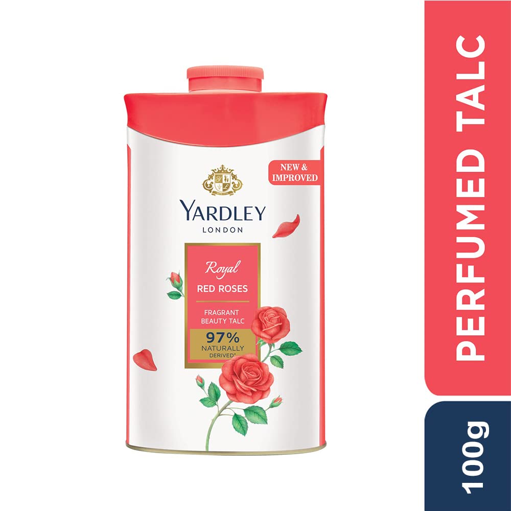 Yardley London RED ROSE Perfumed Deodorizing Talc Talcum Powder 100gm