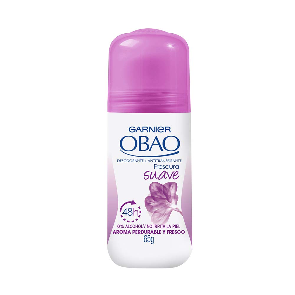 Garnier (Pack Of 4) Obao For Women, 48 Hour Roll On Deodorant & Antiperspirant, Soft Suave Scent, 65 G Each By Oboa
