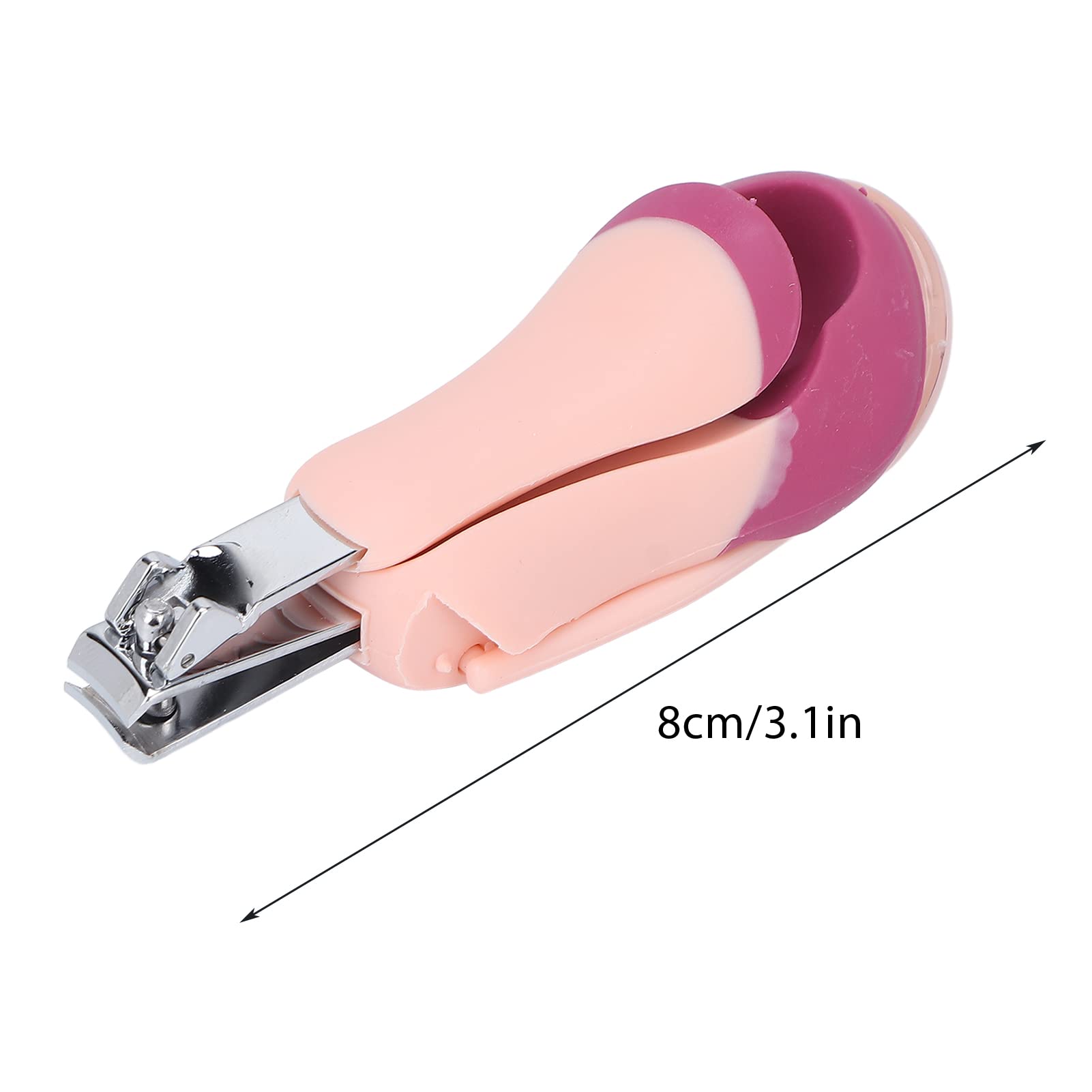 Light Zoom Nail Clipper, Stainless Steel Fingernail & Toenail Clippers with Magnifying Glass for Baby Elderly, Portable Lightweight Zoom Manicure Clipper (+Rose red)