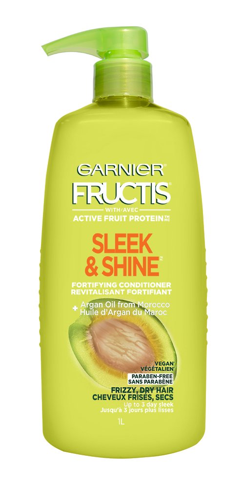 Garnier Fructis Sleek and Shine Conditioner for Frizzy Hair, 33.8 Ounce Bottle
