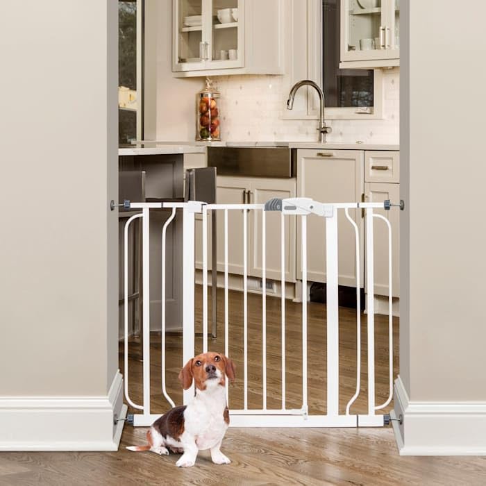 Regalo Easy Step Extra Wide Baby Gate, Includes 4-Inch and 4-Inch Extension Kits, 4 Pack of Pressure Mounts Kit and 4 Pack of Wall Mount Kit