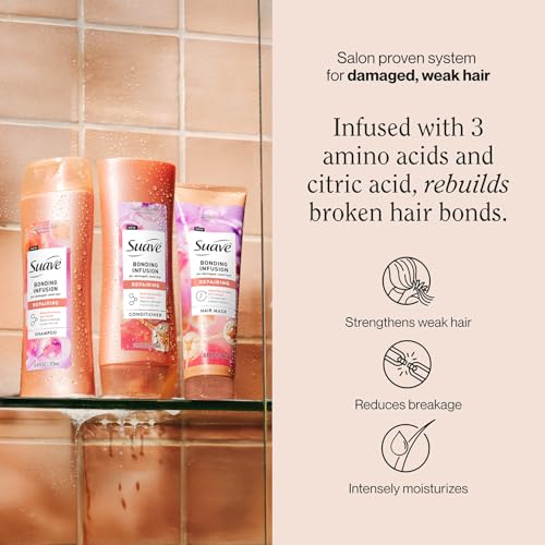 Suave Bonding Infusion Shampoo, Conditioner & Hair Mask, Restorative Treatment for Dry, Damaged Hair (3 Piece Set)
