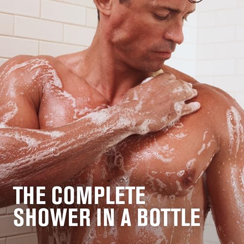 Every Man Jack Amber + Sandalwood Hydrating Mens 3-in-1 All Over Wash for All Skin and Hair Types - Body Wash, Shampoo and Conditioner with Naturally Derived Ingredients - 28.8oz (2 Pack)