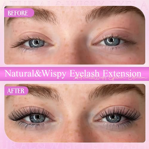 Natural Lash Clusters Venus Wispy Cluster Eyelash Extensions Invisible Thin Band Eyelash Cluster 8-16mm DIY Lash Extensions with Clear Band Individual Lashes Clusters Natural Look by WTVANE