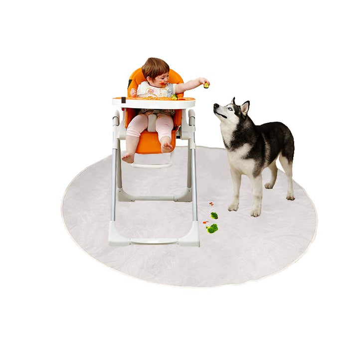 Loodial Floor Mat Plastic Splat Mat Highchair Mat for Floor, Waterproof High Chair Floor Protector, Multi-Purpose Playmat for Playing and Feeding, Clear, Round, Non Slip