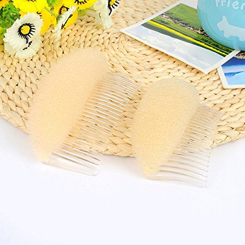 2PCS Long 3.3inch Hair Decoration Comb Sponge Foam Hair Volume Bump it up Insert Hair Base Styling Accessories Back Do Beehive Hair Styler Hair Increasing Tool (Beige)