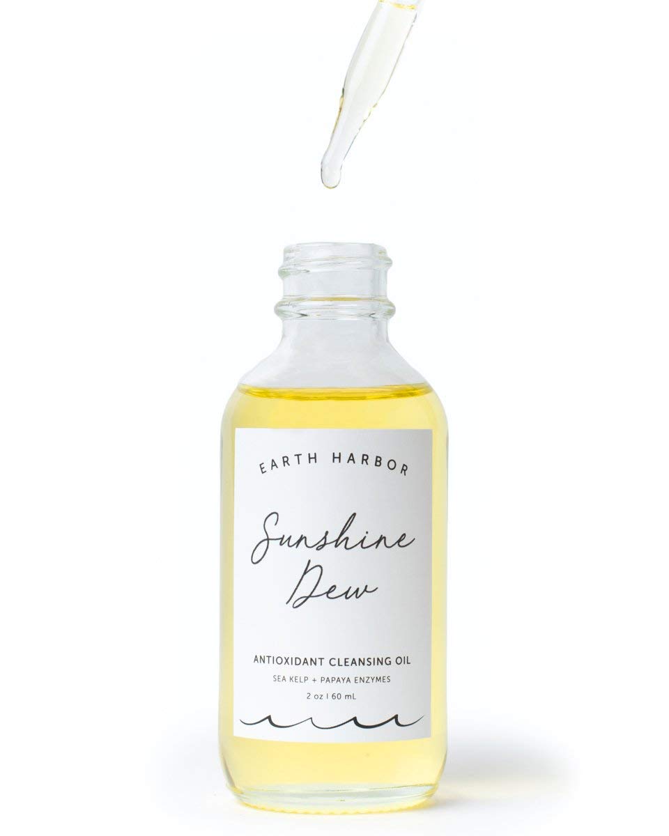 Earth Harbor | SUNSHINE DEW Antioxidant Cleansing Oil - Deep Cleanse & Makeup Remover | Papaya Enzymes + Sea Kelp | Plant-Derived and Cruelty-Free | 2 fl oz